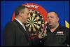 14-02-2016: Darts: Dutch Darts Masters: Venray
(L-R) interviewer Jacques Nieuwlaat of PDC, Mervyn King - fe1602140981.jpg